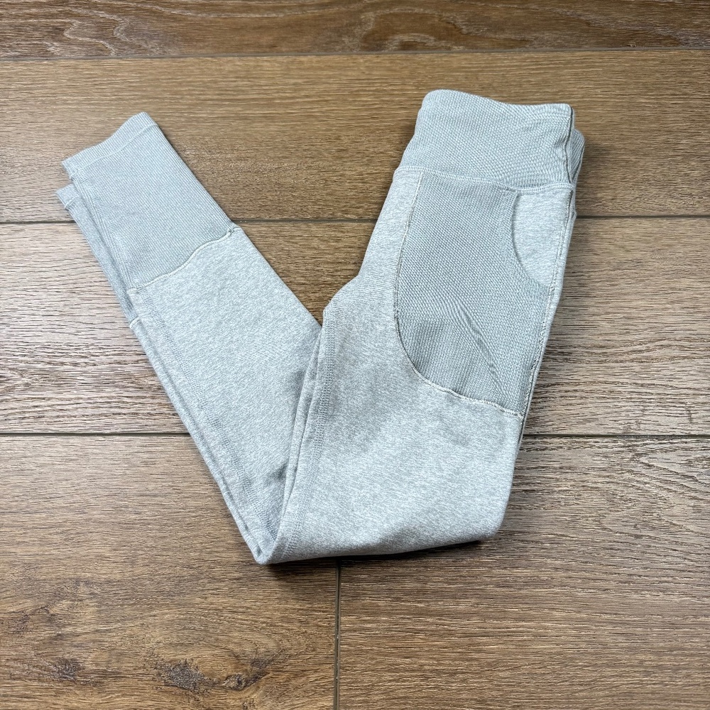 Athleta Girl High Rise Softluxe Tight, Gray Leggings, Ribbed Detail M 8-10